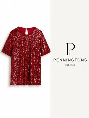 Red sequined top - Penningtons – NWT – SIZE 12